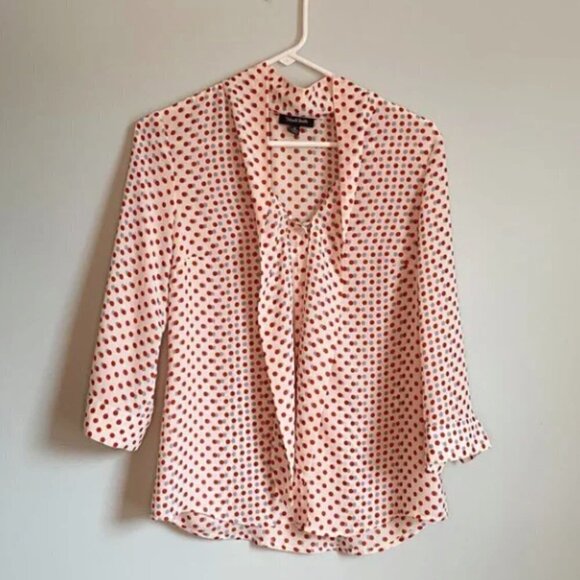Modcloth Tie Neck Polka Dot Blouse - Picture 4 of 7